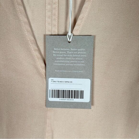 EVERLANE The Tencel™ V-Neck Midi Dress w/ Pockets XS NWT $168 - Picture 10 of 11